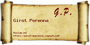 Girst Perenna névjegykártya